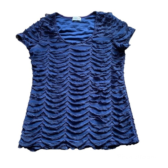 Georgia Rylie Ruffle Short Sleeve Top Size M - Picture 2 of 9